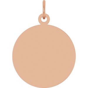 14K Rose Gold Engravable Disc Pendant