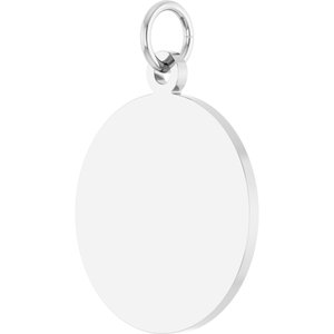 14K White Gold Engravable Disc Pendant – image 2