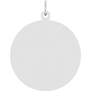 10K White Gold Engravable Disc Pendant