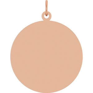 14K Rose Gold Engravable Disc Pendant