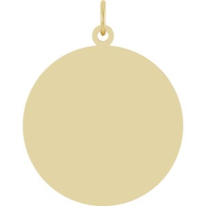 10K Yellow Gold Engravable Disc Pendant