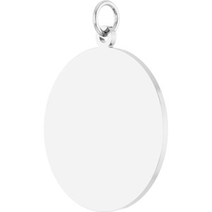 14K White Gold Engravable Disc Pendant – image 2