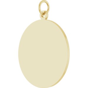 10K Yellow Gold Engravable Disc Pendant – image 2