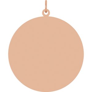 14K Rose Gold Engravable Disc Pendant