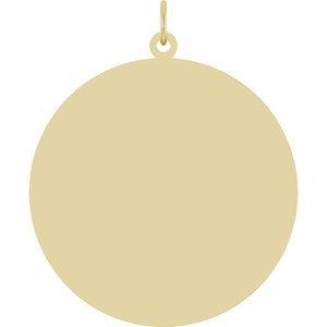 10K Yellow Gold Engravable Disc Pendant