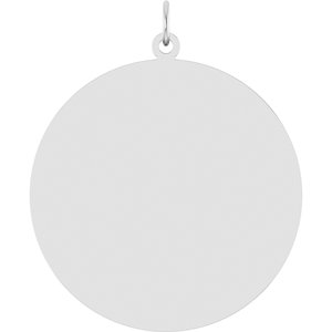 14K White Gold Engravable Disc Pendant