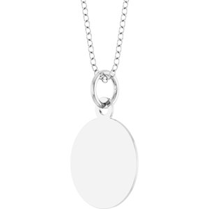 14K White Gold Engravable Round Disc 18" Necklace – image 2