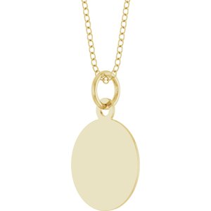 10K Yellow Gold Engravable Round Disc 18" Necklace – image 2