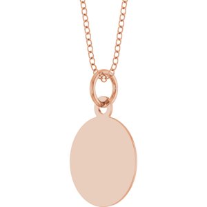 14K Rose Gold Engravable Round Disc 18" Necklace – image 2