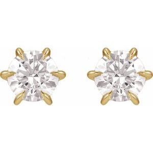 10K Yellow Gold 3 mm Round 6-Prong Claw Earring Mounting – image 3