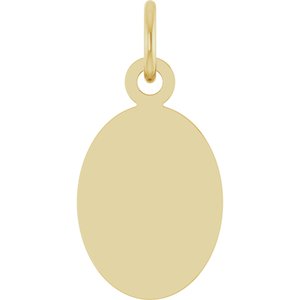 14K Yellow Gold Engravable Oval Disc Pendant