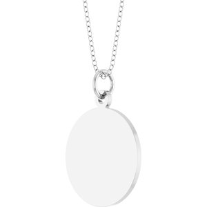 14K White Gold Engravable Round Disc 18" Necklace – image 2