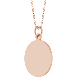 14K Rose Gold Engravable Round Disc 18" Necklace – image 2