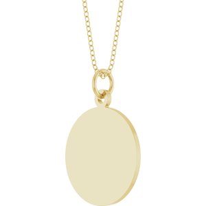 10K Yellow Gold Engravable Round Disc 18" Necklace – image 2