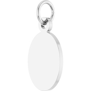 14K White Gold Engravable Oval Disc Pendant – image 2
