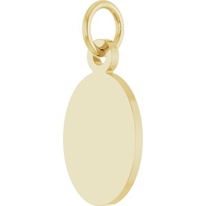 10K Yellow Gold Engravable Oval Disc Pendant – image 2