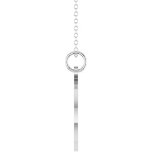 14K White Gold Engravable Round Disc 18" Necklace – image 3