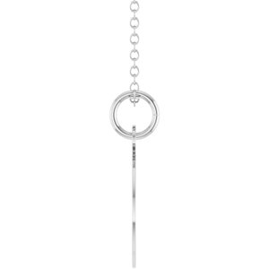 10K White Gold Engravable Round Disc 18" Necklace – image 3