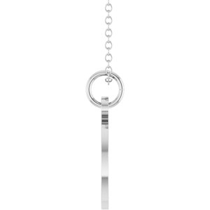 14K White Gold Engravable Oval Disc 18" Necklace – image 3
