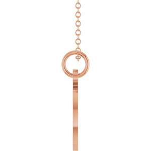 14K Rose Gold Engravable Oval Disc 18" Necklace – image 3