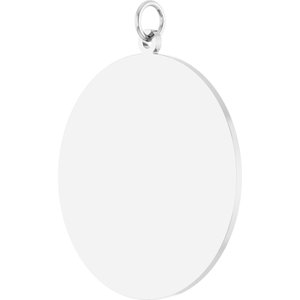 14K White Gold Engravable Disc Pendant – image 2