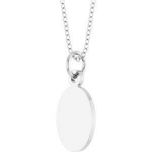 14K White Gold Engravable Oval Disc 18" Necklace – image 2