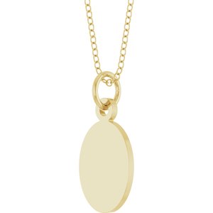 10K Yellow Gold Engravable Oval Disc 18" Necklace – image 2