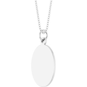 Sterling Silver Engravable Oval Disc 18" Necklace – image 2