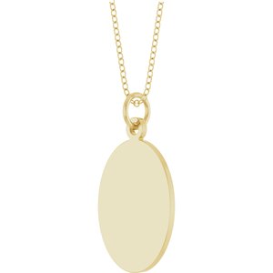 14K Yellow Gold Engravable Oval Disc 18" Necklace – image 2