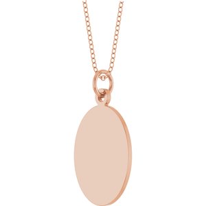 14K Rose Gold Engravable Oval Disc 18" Necklace – image 2
