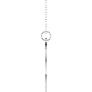 14K White Gold Engravable Oval Disc 18" Necklace – image 3