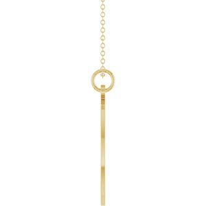 14K Yellow Gold Engravable Oval Disc 18" Necklace – image 3