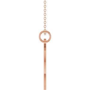 14K Rose Gold Engravable Oval Disc 18" Necklace – image 3