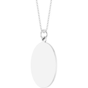 Sterling Silver Engravable Oval Disc 18" Necklace – image 2