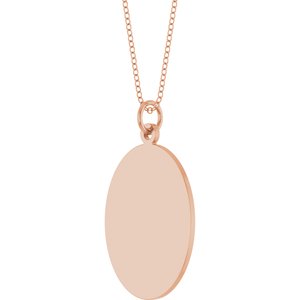 14K Rose Gold Engravable Oval Disc 18" Necklace – image 2