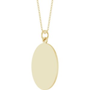 14K Yellow Gold Engravable Oval Disc 18" Necklace – image 2
