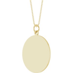 10K Yellow Gold Engravable Round Disc 18" Necklace – image 2
