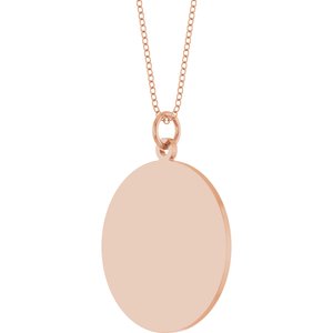 14K Rose Gold Engravable Round Disc 18" Necklace – image 2