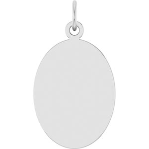 Sterling Silver Engravable Oval Disc Pendant