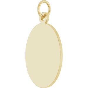 14K Yellow Gold Engravable Oval Disc Pendant – image 2