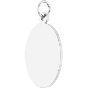 Sterling Silver Engravable Oval Disc Pendant – image 2