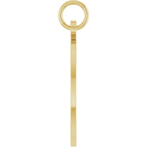 14K Yellow Gold Engravable Oval Disc Pendant – image 3