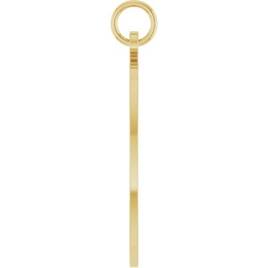 10K Yellow Gold Engravable Oval Disc Pendant – image 3