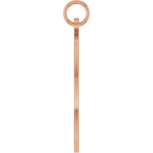 14K Rose Gold Engravable Oval Disc Pendant – image 3