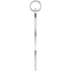 10K White Gold Engravable Oval Disc Pendant – image 3
