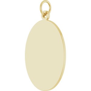 10K Yellow Gold Engravable Oval Disc Pendant – image 2