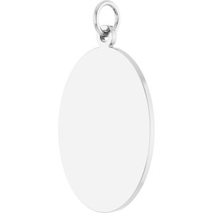 Sterling Silver Engravable Oval Disc Pendant – image 2