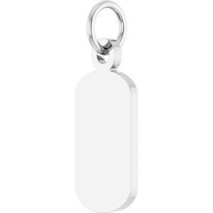 14K White Gold Engravable Dog Tag Pendant – image 2