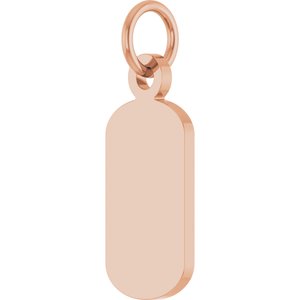 14K Rose Gold Engravable Dog Tag Pendant – image 2
