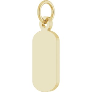 14K Yellow Gold Engravable Dog Tag Pendant – image 2